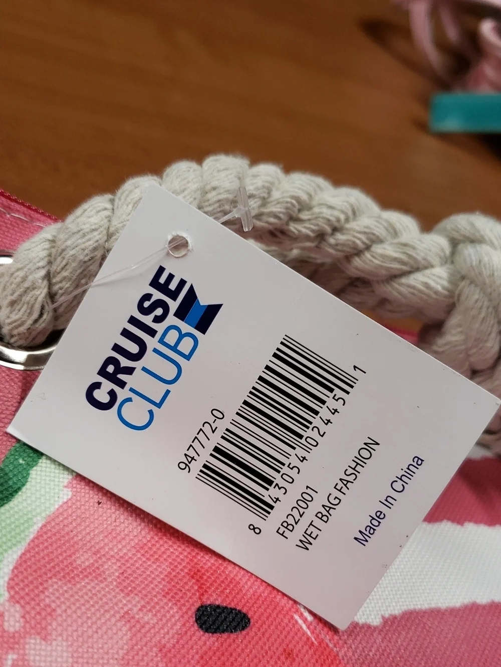 Striped Wet Bag Tote with Rope Handle
